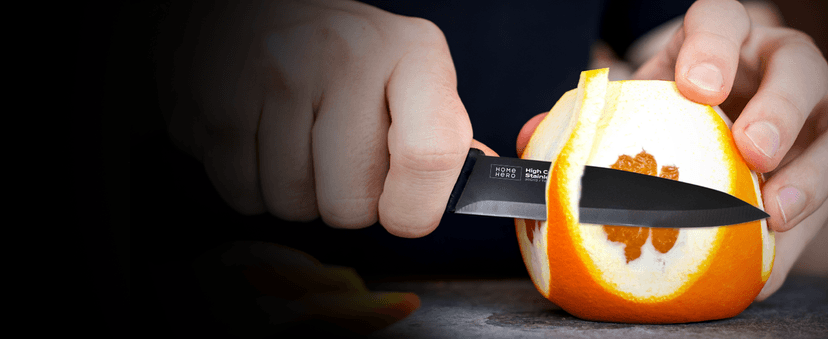 Home Hero Kitchen Knife Set with Sharpener - High Carbon Stainless Steel Knife Block Set with Ergonomic Handles (20 Pcs - Black)