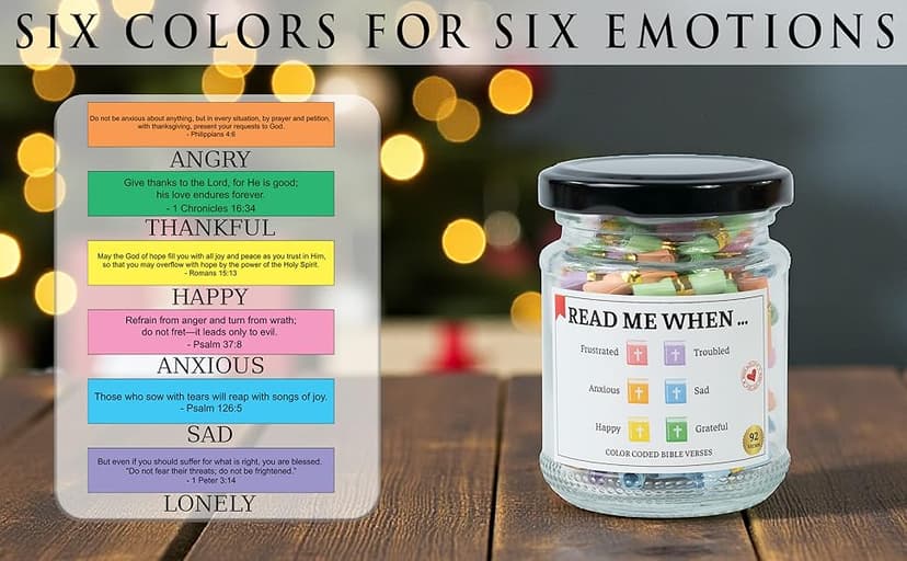 Bible Verse Jar – 92 Hand-Rolled Scripture Scrolls for Daily Encouragement, Inspirational Christian Gift, Religious Gifts for Women, Birthday Gifts for Mom, Christmas Gift for Women 2025