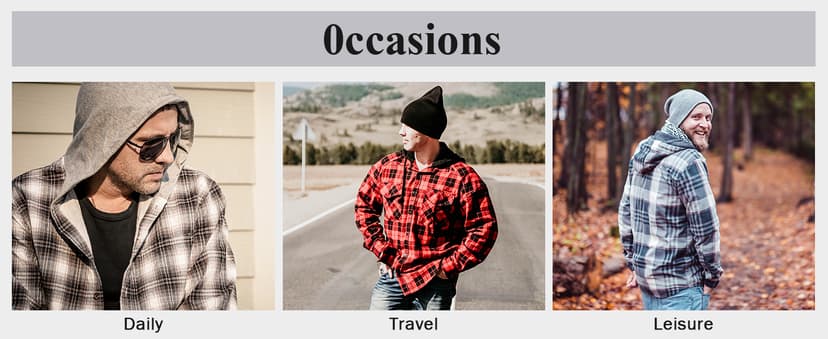 Big Tall, with Pocket, Adjustable Cuffs, Machine Wash, Business,Work, Office, Vacation, Graduation, Wedding, Party, Daily ZITY Men's Flannel Hoodie Shirts Casual Button Down Long Sleeve Plaid Shirt B0BB2JC2QX