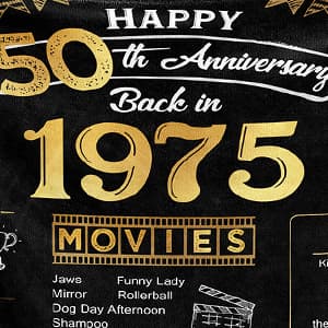 50th Anniversary Wedding Blanket Gifts Gift for 50th Wedding Anniversary Golden 50 Years of Marriage Gifts for Couple Wife Husband Dad Mom Parents Back in 1975 Blanket 60Lx50W