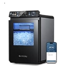 ecozy 2.1" Clear Ice Ball Maker Countertop with CrystalFlux Technology, Minimal Footprint Sphere Ice Maker with 8H Timer, 1 pc in 30 Mins, 48 pcs/Day, Self-Cleaning for Home Bar Whiskey & Bourbon