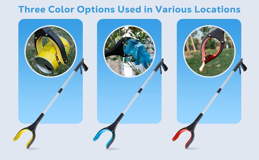 Grabber Reacher Tool - 32” Extra Long Foldable Gripper and Reaching Tool - Heavy Duty Pick Up Stick Grabbers for Seniors, Trash, Surgery Recovery Must Haves Gifts (Blue)