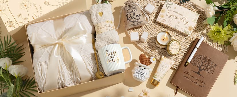 Loss of Mother Father Husband Bereavement Grief Gifts, Sorry for Your Loss Care Package Memorial Miscarriage Gift for Mothers Sympathy Gift Baskets for Loss of Loved One, Condolences Gift Hug in a Box B0GQZF28G9