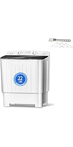 DOGHLY 120V Portable Electric Clothes Dryer, 800W Compact Laundry Dryer, Easy Control, 1.6 Cu.Ft Front Load Stainless Steel Electric Dryers Machine with Simple Control Knob for Apartment, RV, Dorm