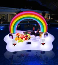 FirstE Solar Floating Pool Lights, RGB Color Changing Pool Floating Light, IP68 Waterproof LED Solar Pool Lights That Float, Hangable Auto ON Off for Above In Ground Pools Wedding Party Decoration (2)