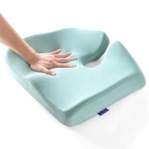 C CUSHION LAB Patented Pressure Relief Seat Cushion for Long Sitting Hours on Office/Home Chair, Car, Wheelchair - Extra-Dense Memory Foam for Hip, Tailbone, Coccyx, Sciatica - Light Grey