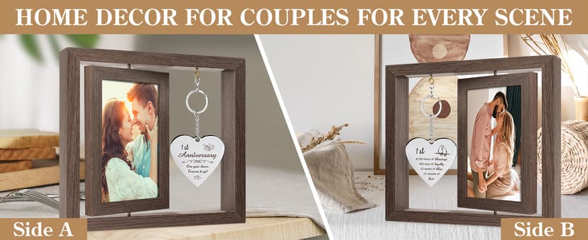 HELORAY 1 YearAnniversary Picture Frame Gifts for Couple 1 Year Anniversary Paper Gifts for Girlfriend One Year Anniversary Picture Frame for Wife Happy 1 Year Anniversary Decorations Gift for Couple B0DPFCQK5P