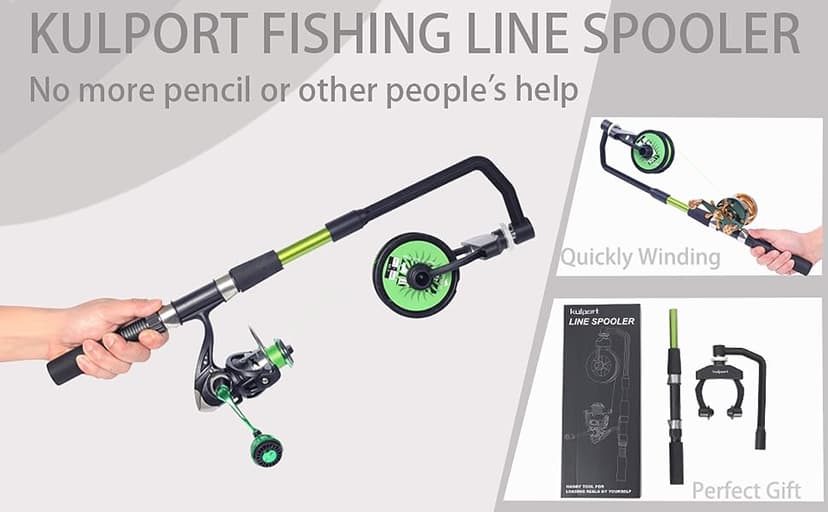 Kulport Fishing Line Spooler, Adjustable line Winder,No Line Twist, Portable for Casting & Spinning and Trolling Reel