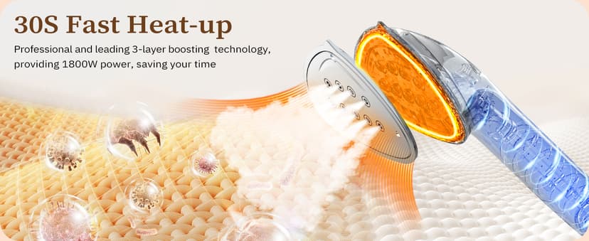 HAPAIS Steamer for Clothes,1800W Standing Garment Steamer 30s Heat-up with Adjustable Stable Double Rod,2-in-1 Flat & Hanging Ironing,Clothes Steamer with 10 Fabric Steam Modes