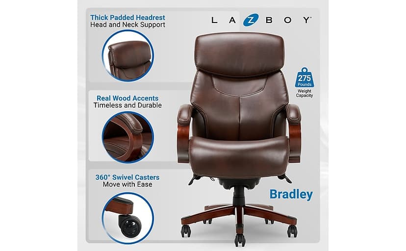 La-Z-Boy Bradley Bonded Leather Executive Chair (Roasted Chestnut)