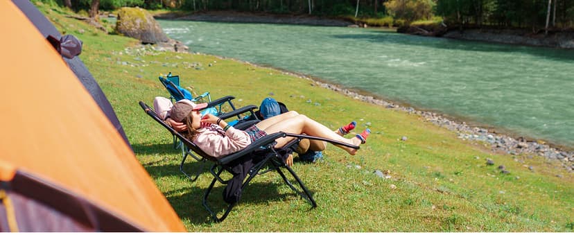 NEWBULIG Zero Gravity Chair Set of 2, Lounge Chair Folding Portable Adjustable Camping Reclining Chairs with Adjustable Pollow, Mesh Back, Cup Holder Trays Lawn Patio Chair for Pool Beach