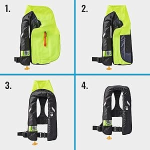 BLUESTORM Stratus 35 Inflatable Life Jacket PFD for Adults | US Coast Guard (USCG) Approved Automatic Self Inflating Life Vest Preserver with Manual Ripcord