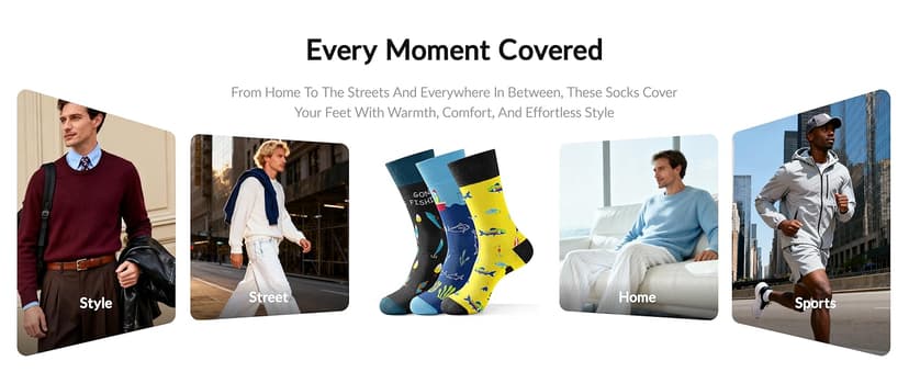 Jeasona Mens Funny Fun Crazy Funky Dress Crew Socks Gifts for Men Dad Grandpa