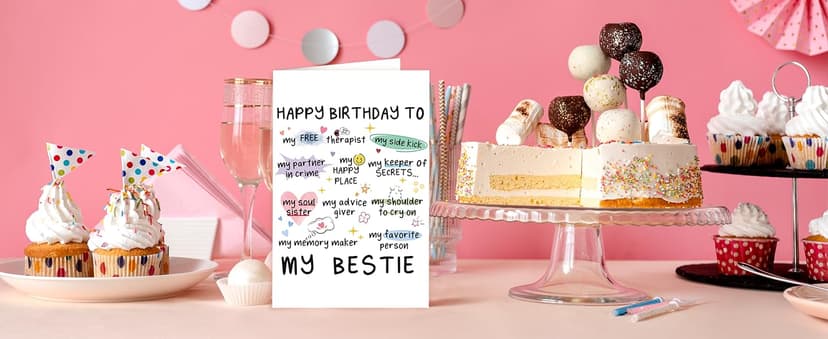 Funny Birthday Card for Women Sister, Happy Bday Gifts for Bestie, Bestie & Friendship Birthday Card