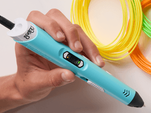 SCRIB3D P1 3D Printing Pen with Display - Includes 3D Pen, 3 Starter Colors of PLA Filament, Stencil Book + Project Guide, and Power adapter