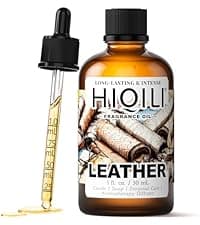 HIQILI Leather Fragrance Oil, Men's Scent, for Car Air Freshener Use, Soap, Candle, and Long-Lasting Perfume Making - 1 Fl Oz