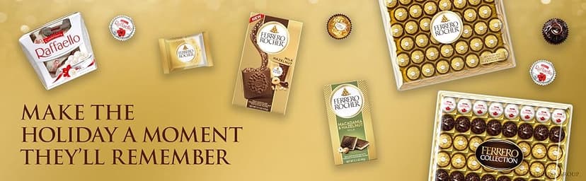 Ferrero Collection Grand Assortment, Hazelnut, Dark, Coconut, Almond, Cappuccino, Holiday Gift Box, 24 Count, 8.7 oz