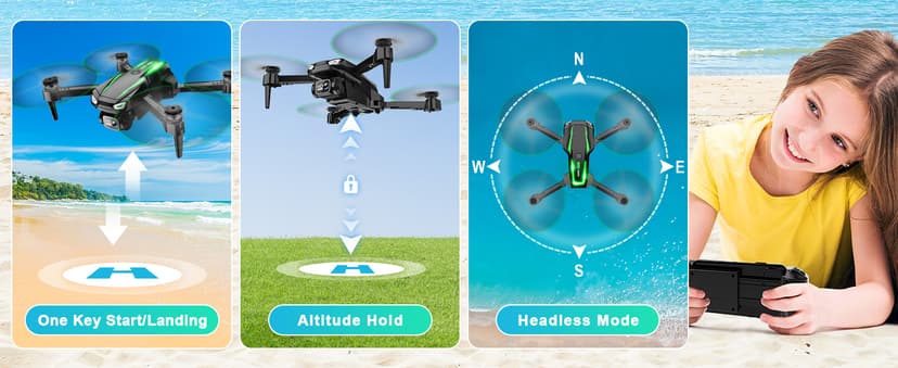 Drone with 1080P Camera, Foldable Remote Control Quadcopter for Adults Beginners, Mini Drone with Stable Hover, Waypoint Fly, 3D Flips, One Key Start, 2 Batteries, Easy to Fly Indoors & Outdoors