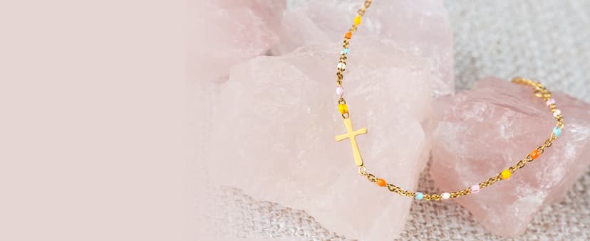 STORYJEWELLERY Friend Gifts for Women, Friend Bracelet, Cross Bracelets for Bestie, Friend Birthday Gifts for Women, Friendship Jewelry, Christian Jewelry B0CHHWRJX8