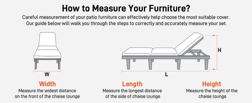 Arcedo Patio Chaise Lounge Cover Water Resistant, 2 Pack of Pool Lounge Chair Covers for Outside Stackable Cushions and Outdoor Furniture, 80" x 30" x 26" H, Black