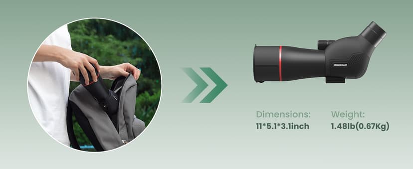 Spotting Scope 20-60x60mm - Waterproof IPX7 Spotter Scope with Phone Adapter and Tripod, Portable for Bird Watching Wildlife observing and Hiking, Black