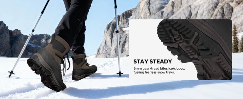Nextpath Men's Snow Boots Winter Boots For Men Waterproof Insulated Winter Work Boots For Men 8 Inch Snow Hiking Boots