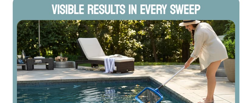 Lime Ultra-Durable Pool Skimmer Net – Deep Fine Mesh for Efficient Leaf & Debris Cleaning, Fits Standard Pool Poles (Net Only, No Pole)