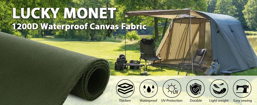 1200D Thicken Waterproof Canvas Fabric by The Yard 58" W Water-Resistant Polyester Fabric Heavy Duty Outdoor Upholstery Material for Chair Patio Cushion Furniture Cover Sewing DIY, 1 Yard Silver Grey