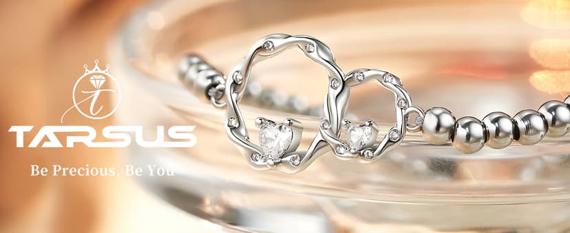 Tarsus Eternal Love Connected at Heart Interlocking 2 Circles Bracelet - Sister Gifts for Birthday, Christmas, Big and Little Sisters