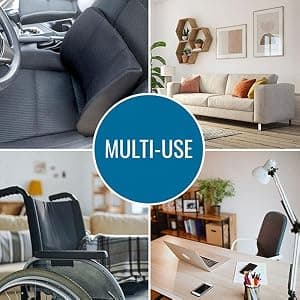 DMI Lumbar Support Pillow for Chair to Assist with Back Support with Removable Washable Cover and Firm Insert to Ease Lower Back Pain while Improving Posture, 14 x 13 x 5, Contoured Foam, Elite, Gray