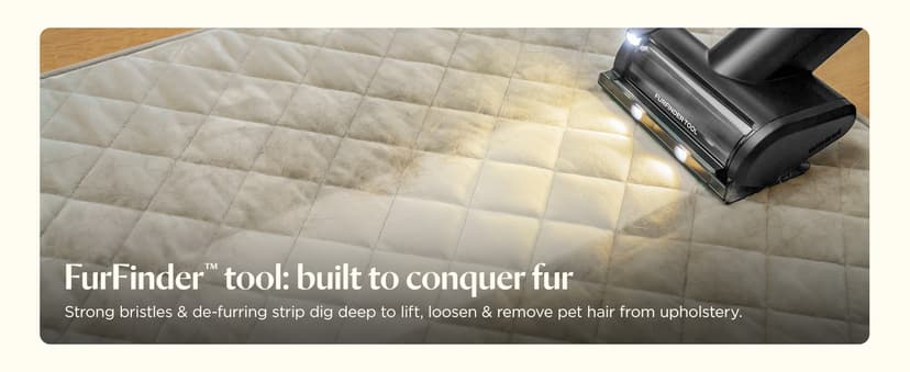 Bissell PowerClean FurFinder 200W Self-Standing Cordless Vacuum w/Tangle Free Brush Roll, Strong Suction, Removeable Battery, Wall Mount, Upholstery Tool & Bright Headlights