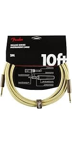 Fender Professional Series Instrument Cable, Guitar Cable 10 ft, Guitar Accessories, Stage Ready with Anti-Kinking Design, Black