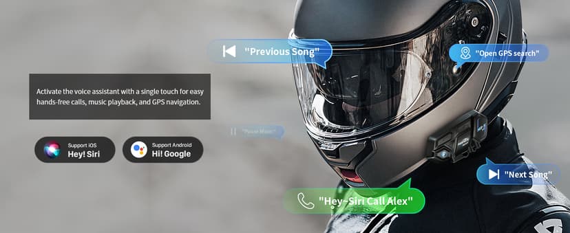Fodsports Motorcycle Bluetooth Intercom, Music Sharing, M1S Pro 2000m 10 Riders Group Helmet Communication System Headset Universal Wireless Interphone (Waterproof/Handsfree/Stereo Music/GPS/2 Mic)
