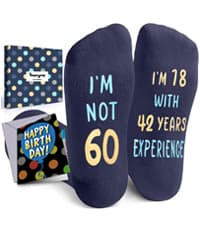 HAPPYPOP Birthday Gifts for Men - Socks for 60 Year Old Dad Grandfather with Greeting Card