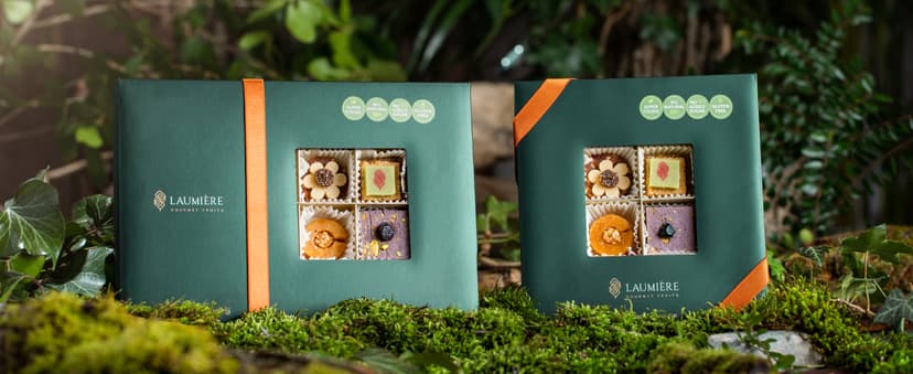 Laumière Gourmet Fruits - Dried Fruit Gift Baskets - Superfood Parfait Collection - Square (16 Pcs) - Premium Nuts Gift Basket - Healthy Snack Boxes for Adults- Vegan, Gluten Free Food Box - No Added Cane Sugar