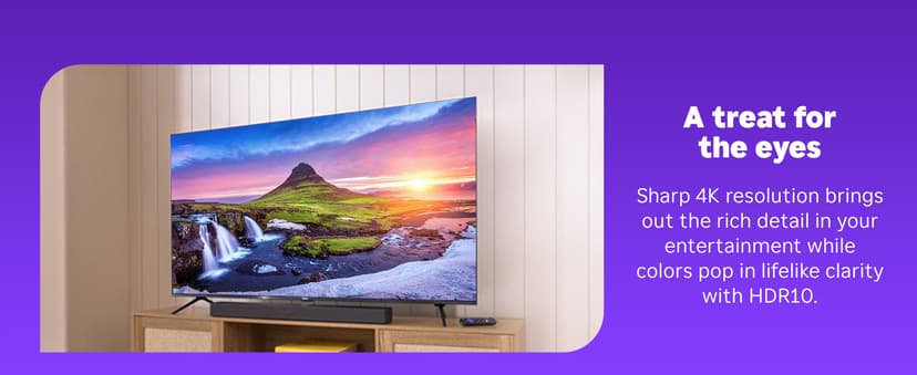 Roku Smart TV 2025 – 50-Inch Select Series, 4K HDR TV – RokuTV with Enhanced Voice Remote – Flat Screen LED Television with Wi-Fi for Streaming Live Local News, Sports, Family Entertainment