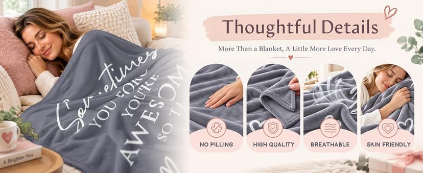 Gifts for Women Blanket 50" X 60", Birthday/Inspirational/Thank You Gifts for Women, Sometimes You Forget You are Awesome Gifts for Friends/Mom/Sister/Her, Anniversary/Appreciation Blanket B0FNRMGYH2