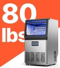 VEVOR Commercial Ice Maker Machine, 120 lbs/24H Ice Production, 33 lbs Storage Bin, 45 Cubes per Cycle, Stainless Steel Under Counter & Freestanding Ice Maker with LED Display, for Home Bar Restaurant