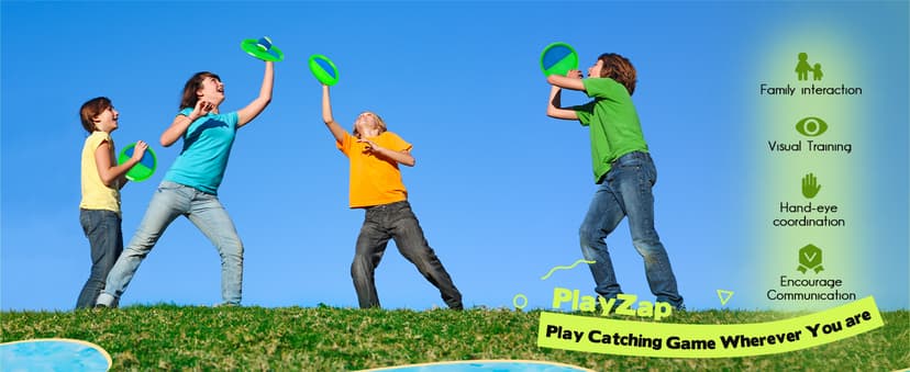 PlayZap Toss and Catch Ball Set Ultra Sturdy ABS - Valentine Gift for Toddlers Kids Teens Boys Girls 3-5 5-8 8-13+ Yrs - Baseball Toy Indoor Outdoor Yard Game & Beach/Pool Toy Set 4 Pack