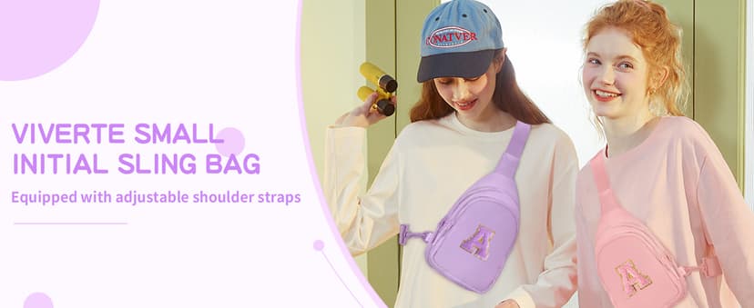 Small Initial Sling Bag for Girls & Women - Cute Crossbody Fanny Pack Gift