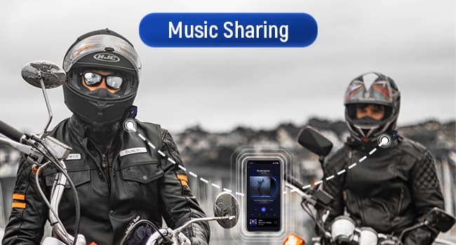 LEXIN B4FM Motorcycle Bluetooth Headset, 10 Riders Helmet Bluetooth Intercom, Universal IP67 Communication Systems with Music Sharing, Noise Cancellation, FM Radio, Fit for Snowmobile, 1 Pack