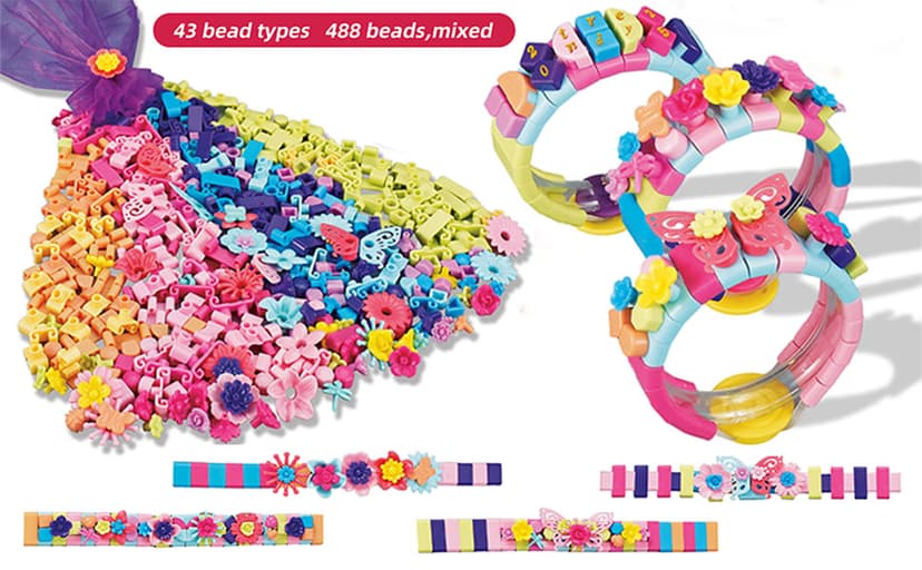 Coiinala Friendship Bracelet Making Kit for Ages 7+ Girl, 488-Piece DIY Charm Rubberband Bracelets Maker with Charm & Stickers, Craft Supplies Arts Maker Jewelry Making kit for Girls B0FCRF8D9B