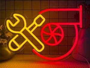 Check Engine Light Neon Sign for Man Cave Decor, LED Garage Wall Art, Funny Gifts for Dad & Car Guys, Man Cave Auto Repair Shop Mechanics Workshop Sign, USB Powered(15.7x11.8in,Yellow) B0BK972XV2