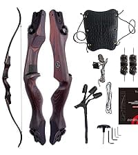 Sanlida Eagle X9 New 58" RTH Standard Recurve Bow and Arrow Set for Adults and Hunters, Wooden Takedown Recurve Bow Package for Outdoor and Practice 25-60 Lbs