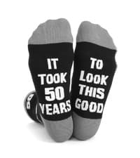 40th 50th 60th Birthday Gifts for him,Men 40th 50th 60th Birthday Decorations, Funny Black Crew Cotton Socks