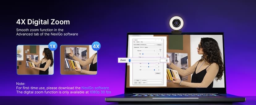 NexiGo N680E Pro 4K Webcam with Ring Light, PDAF Autofocus, 1080p 60FPS, Dual Noise-Canceling Mics, Privacy Shutter, USB Plug-and-Play for Zoom, Teams, Twitch, Google Meet