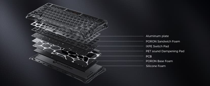 GravaStar Mercury V75 Lite Hall Effect Magnetic Gaming Keyboard – 8KHz Rapid Trigger Wired 75% Keyboard, Adjustable Actuation, Hot-Swappable Switches, Transparent RGB for PC/Mac