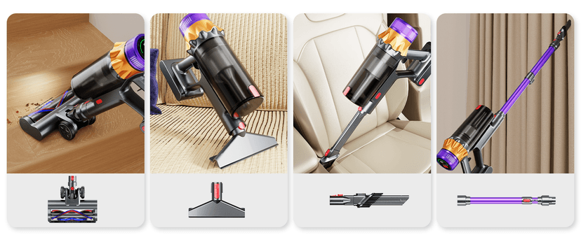 Cordless Vacuum Cleaner, 500W 50KPA 60Mins Vacuum Cleaners for Home, Self-Standing Stick Vacuums with LED Display, Anti-Tangle, Lightweight, Rechargeable Wireless Vacumm for Pet Hair Carpet Floor