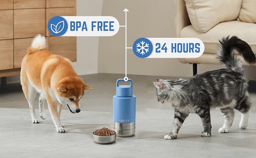 Insulated Dog Travel Water Bottle With Detachable Bowls, Ideal Dog Mom Gifts for Women, Portable Water Bottle Dispenser, For Walking, Hiking, Camping, Outdoor (Pink:Best Dog Mom, 32 Oz)