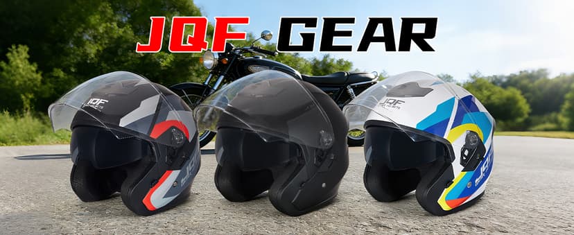 Motorcycle Helmets Open Face for Streey Moped Scooter, Dual Visor 3/4 Moped Helmets for Adults Motorbike Half Helmet 601 DOT Approved Men and Women